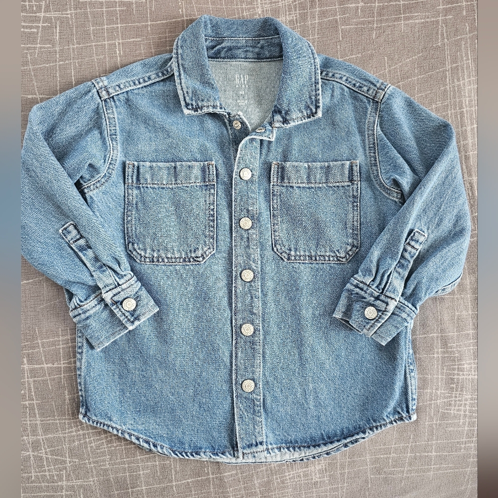 NWOT GAP Kids Oversized Jeans Shirt, XS